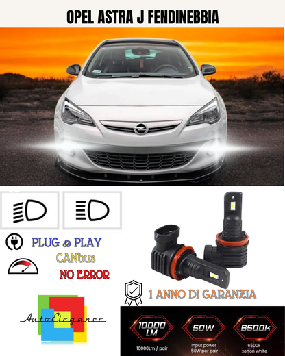 💕 KIT LED H10 OPEL ASTRA J FENDINEBBIA 6000K BIANCO 6000 LUMEN 💕