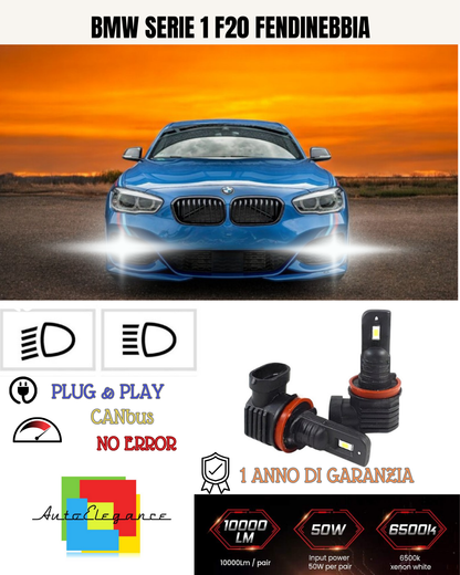 💕 KIT LED H8 BMW SERIE 1 F20 FENDINEBBIA 6000K BIANCO 6000 LUMEN 💕