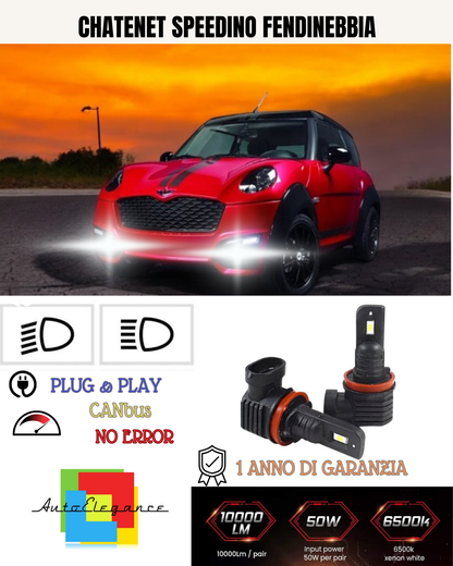 💕 KIT LED H11 CHATENET SPEEDINO FENDINEBBIA 6000K BIANCO 6000 LUMEN 💕