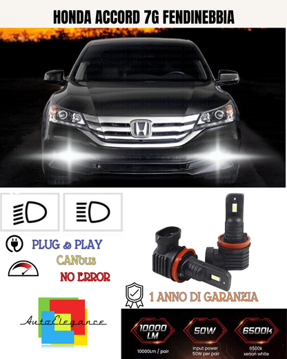 💕 KIT LED H11 HONDA ACCORD 7G FENDINEBBIA 6000K BIANCO 6000 LUMEN 💕
