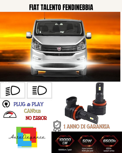 💕 KIT LED H11 FIAT TALENTO FENDINEBBIA 6000K BIANCO 6000 LUMEN 💕