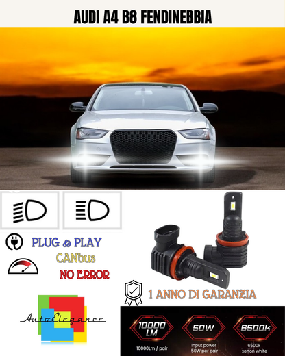 💕 KIT LED H8 AUDI A4 B8 FENDINEBBIA 6000K BIANCO 6000 LUMEN 💕