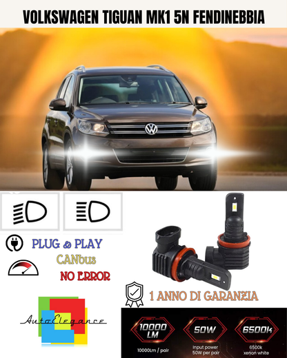 💕 KIT LED HB4 VOLKSWAGEN TIGUAN MK1 5N FENDINEBBIA 6000K BIANCO 6000 LUMEN 💕