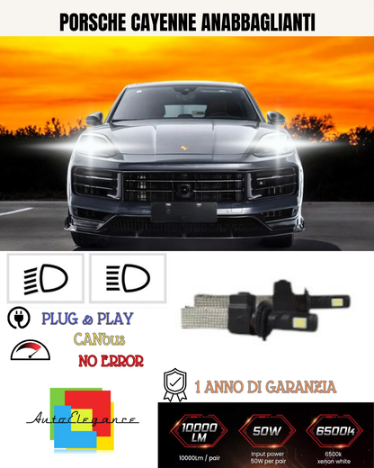 💕 KIT LED H7 PER PORSCHE CAYENNE 9PA 6000K BIANCO ANABBAGLIANTI 💕