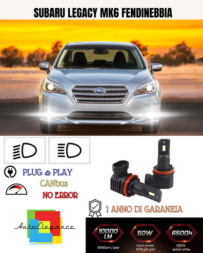 💕 KIT LED H8 SUBARU LEGACY MK6 FENDINEBBIA 6000K BIANCO 6000 LUMEN 💕