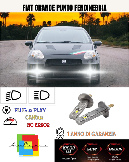 💕 KIT LED H1 FIAT GRANDE PUNTO FENDINEBBIA 6000K BIANCO 6000 LUMEN 💕