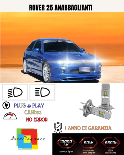 💕 FULL LED KIT ROVER 25 H7 6000K WHITE 6000 LUMEN LOW BEAM 💕