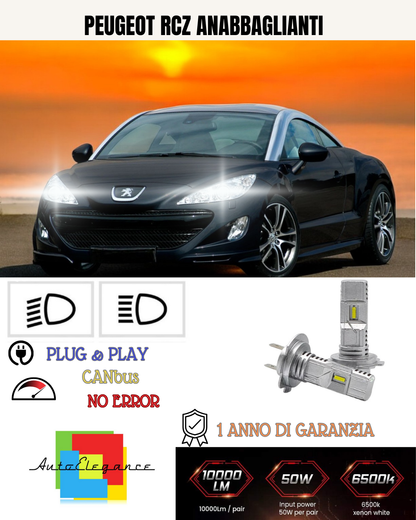 💕 FULL LED KIT PEUGEOT RCZ H7 6000K WHITE 6000 LUMEN LOW BEAM 💕