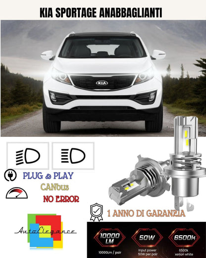 KIT FULL LED KIA SPORTAGE QL LAMPADE ANABBAGLIANTI LED HB3 6000K NO ERROR