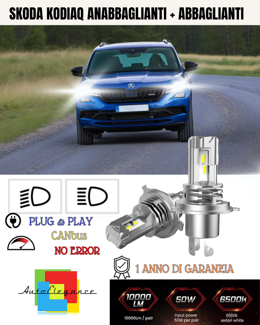 H7 LED KIT FOR SKODA KODIAQ 6000K WHITE 6000 LUMEN CANBUS LOW BEAM