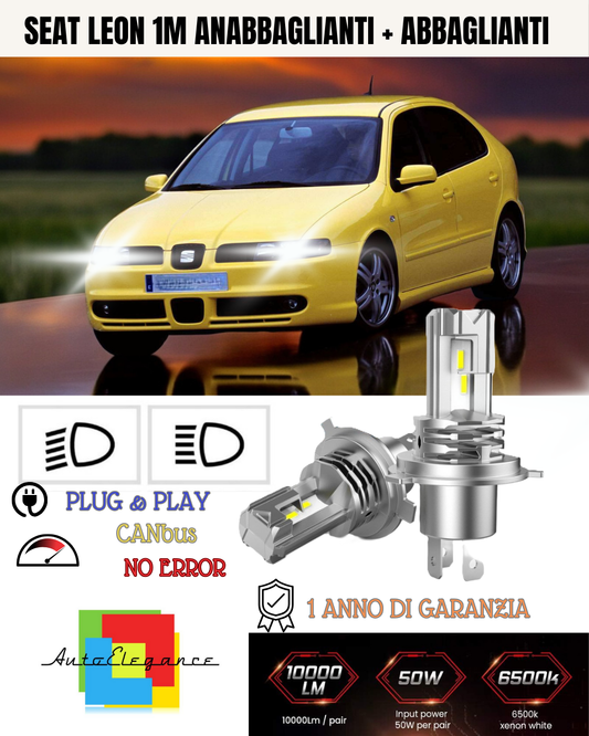 H7 LED KIT FOR SEAT LEON 1M 6000K WHITE 6000 LUMEN CANBUS LOW BEAM 