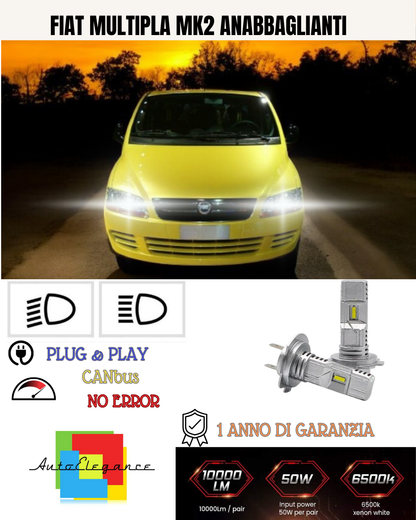 💕 FIAT MULTIPLA MK2 H7 6000K WHITE LOW BEAM FULL LED KIT 💕