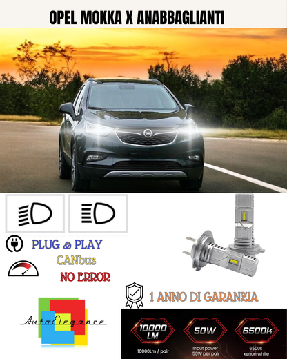 💕 KIT FULL LED OPEL MOKKA X H7 6000K BIANCO ANABBAGLIANTI 💕