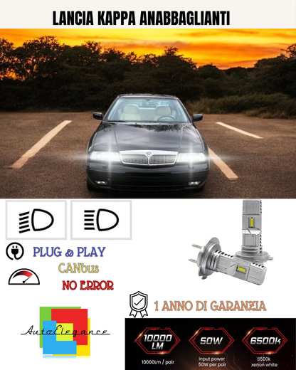 💕 KIT FULL LED LANCIA KAPPA H7 6000K BIANCO ANABBAGLIANTI 💕