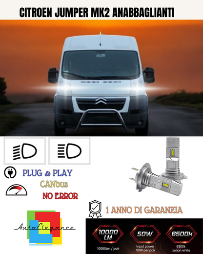 💕 KIT FULL LED CITROEN JUMPER MK2 H7 6000K BIANCO ANABBAGLIANTI 💕
