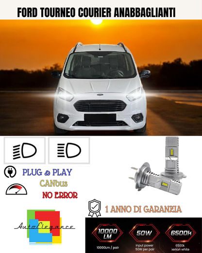 💕 KIT LED FORD TOURNEO COURIER H7 6000K BIANCO ANABBAGLIANTI 💕