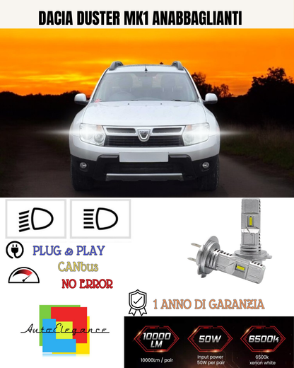 💕 KIT LED DACIA DUSTER MK1 H7 6000K BIANCO ANABBAGLIANTI 💕