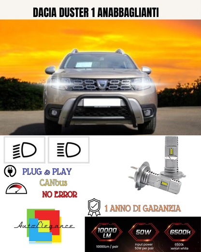 💕 KIT CONVERSIONE LED DACIA DUSTER 1 6000K BIANCO ABBAGLIANTI ANABBAGLIANTI 💕