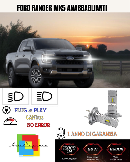 💕 KIT LED FORD RANGER MK5 H7 6000K BIANCO ANABBAGLIANTI 💕