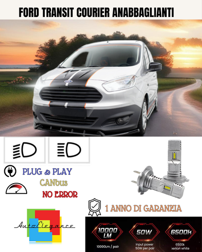 💕 KIT LED FORD TRANSIT COURIER H7 6000K BIANCO ANABBAGLIANTI 💕
