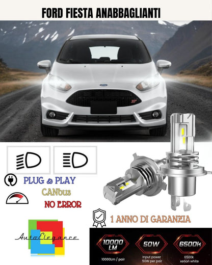 KIT LED H7 PER FORD FIESTA VII MK7 6000K BIANCO 6000 LUMEN CANBUS ANABBAGLIANTI