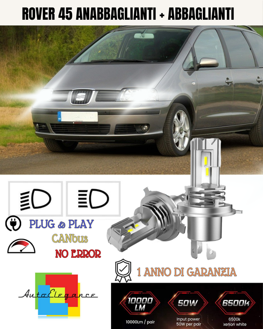 KIT LED H7 PER SEAT ALHAMBRA 7N MK1 6000K BIANCO 6000 LUMEN CANBUS ANABBAGLIANTI