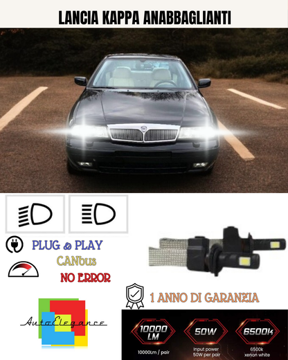 💕 KIT LAMPADE LED H7 ANABBAGLIANTE LANCIA KAPPA 6000K 6400 LUMEN 💕