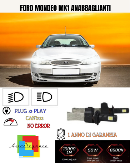 💕 KIT LAMPADE LED H7 ANABBAGLIANTE FORD MONDEO MK1 6000K 6400 LUMEN 💕