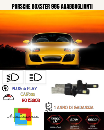 💕 KIT LED H7 ANABBAGLIANTE PORSCHE BOXSTER 986 6400 LUMEN 6000K 💕