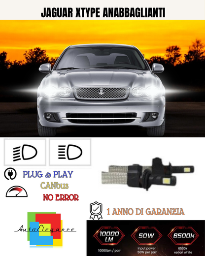 💕 KIT LED H7 ANABBAGLIANTE JAGUAR XTYPE 6400 LUMEN 6000K 💕