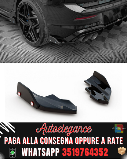 SPLITTER LATERALI POSTERIORI V.6 + FLAPS ADATTI PER VOLKSWAGEN GOLF R MK8 2020-