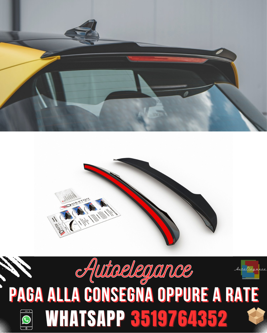 SPOILER V.1 ADATTO PER VW GOLF 8 / GOLF 8 R-LINE 2019