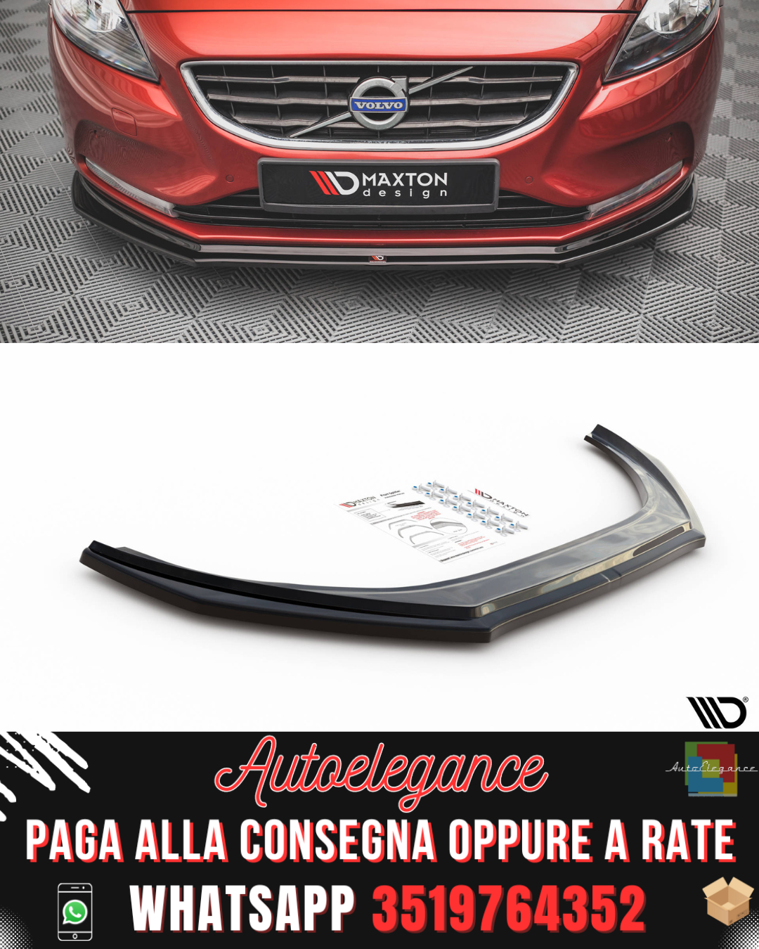 SPLITTER ANTERIORE adatto per VOLVO V40 2012-2019