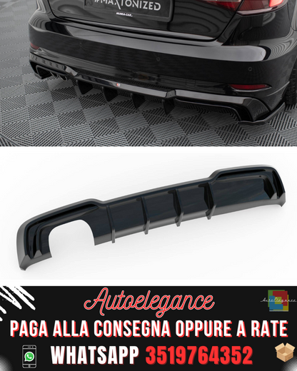 DIFFUSORE POSTERIORE adatto per AUDI A3 S-LINE SPORTBACK 8V FACELIFT 2016-2020