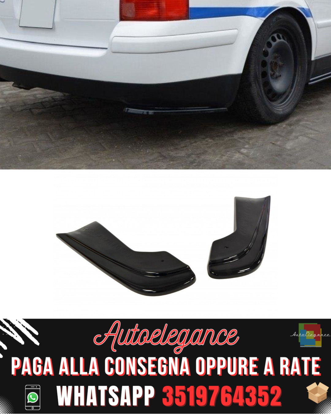 SPLITTER LATERALI POSTERIORI adatti per VW PASSAT B5 STATION WAGON 1996-2005