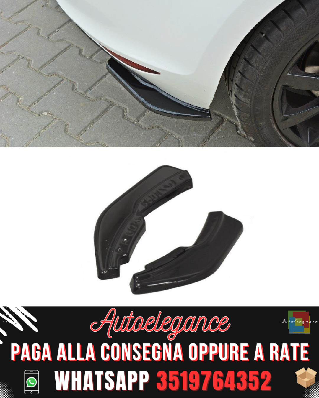 SPLITTER LATERALE POSTERIORE adatto per VW GOLF MK7 STANDARD