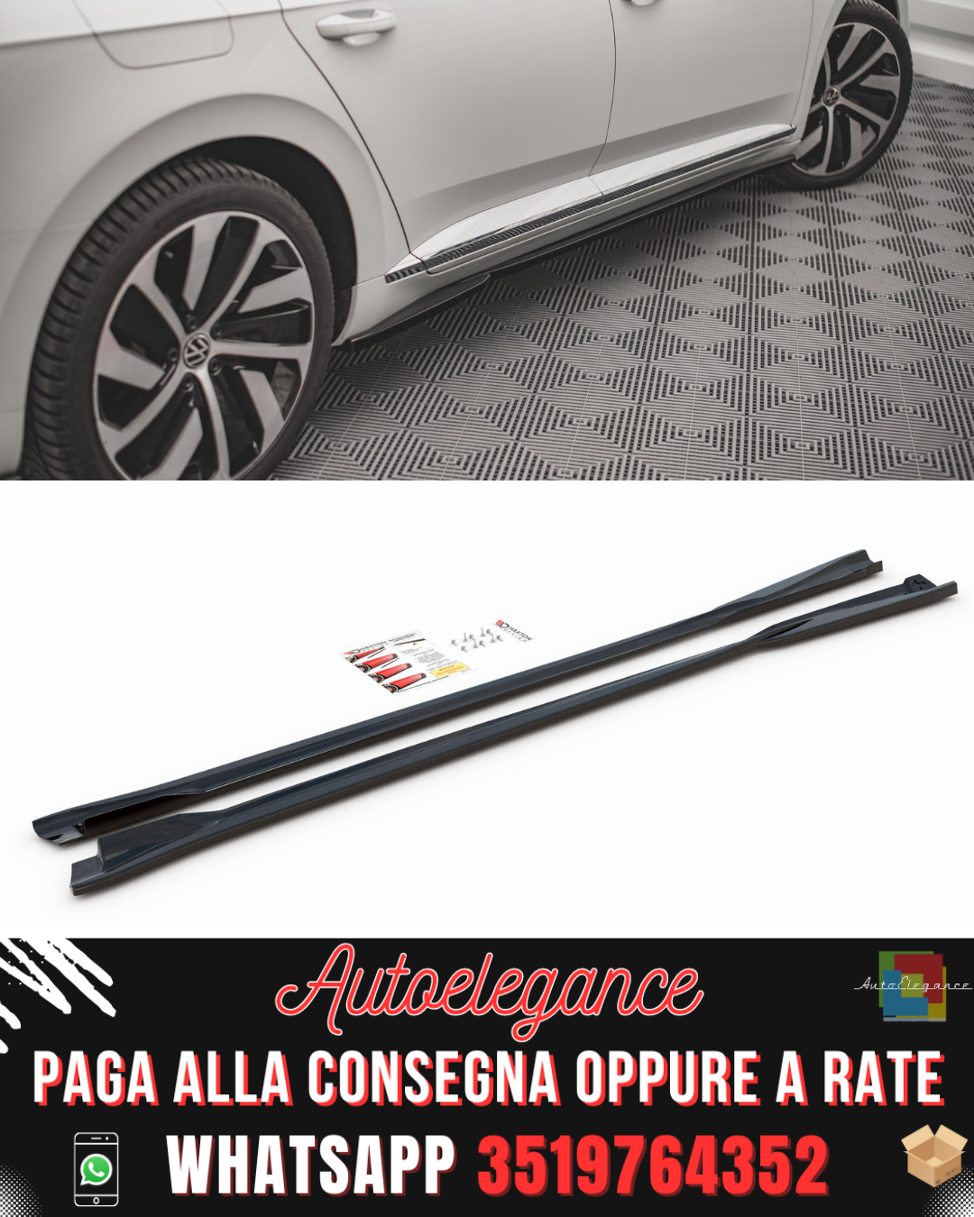 MINIGONNE LATERALI adatte per VOLKSWAGEN ARTEON R/ R-LINE FACELIFT 2020-