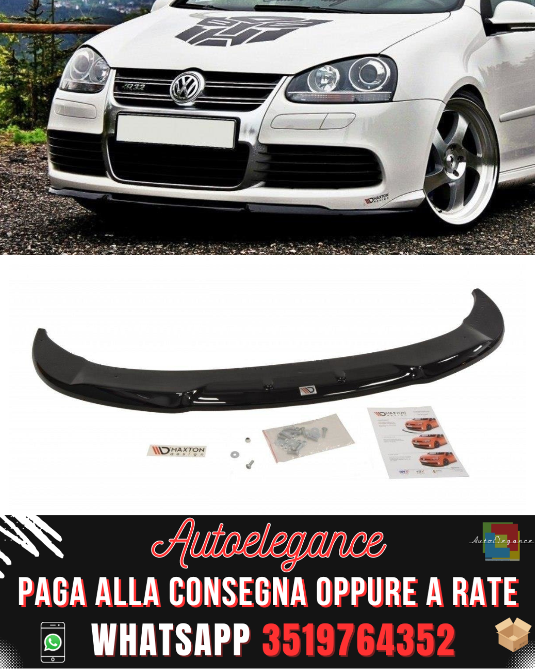 SPLITTER ANTERIORE adatto per VW GOLF V R32 CUPRA