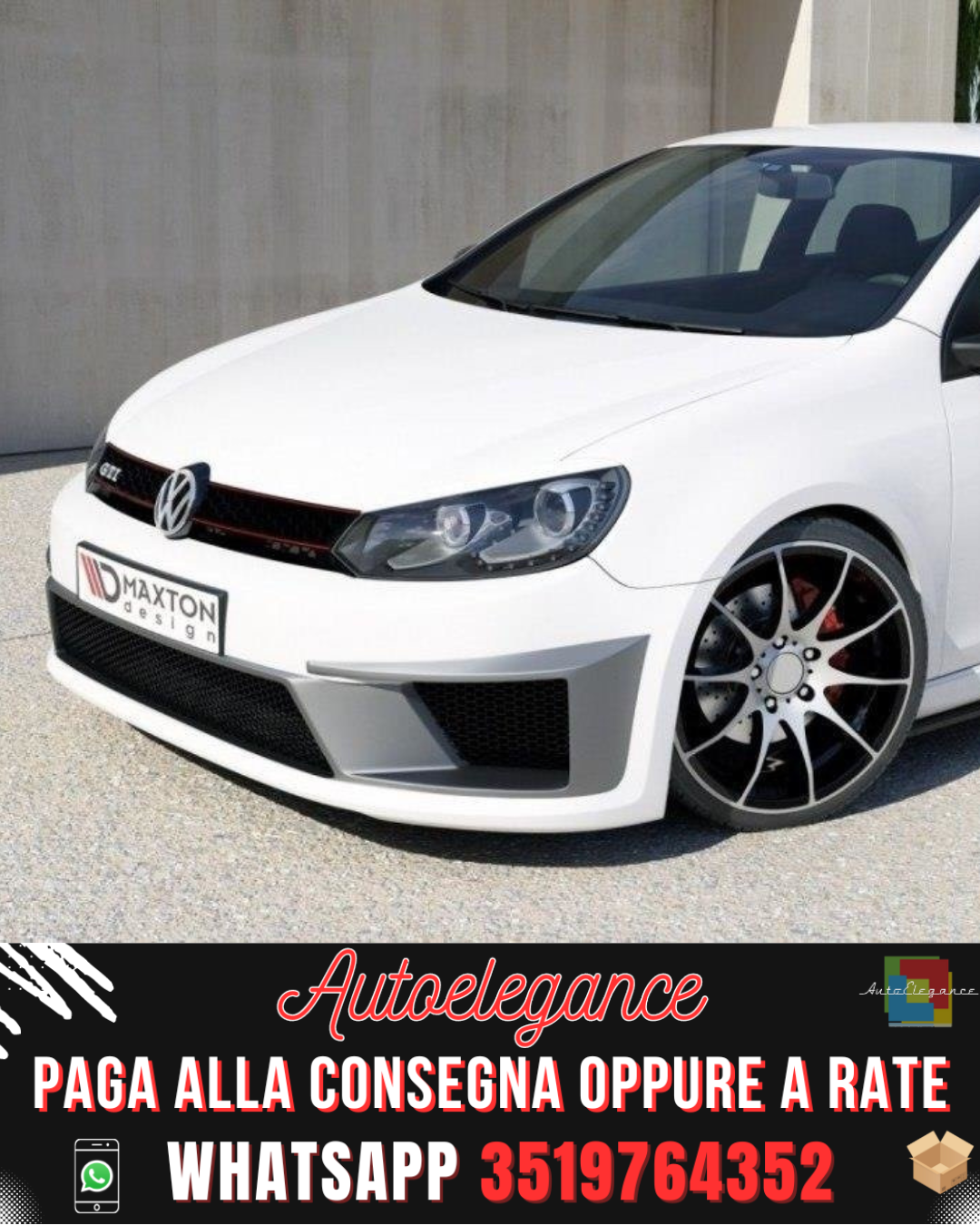 PARAURTI ANTERIORE adatto per  VW GOLF VI (R400 LOOK)