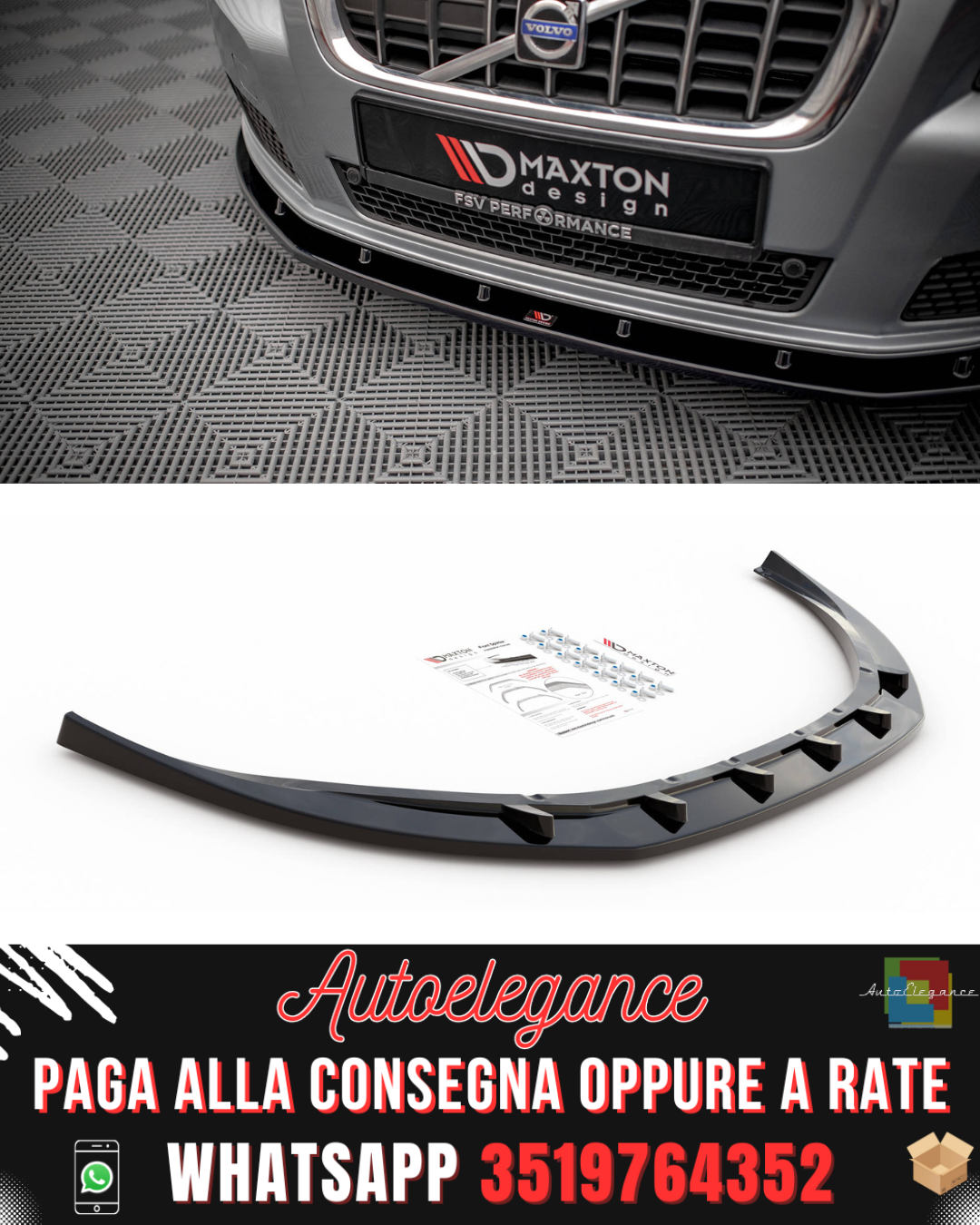 SPLITTER ANTERIORE adatto per V.1 VOLVO V70 MK3 2007-2013