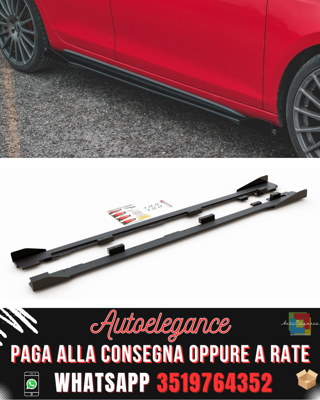 RACING DURABILITY MINIGONNE LATERALI + FLAP adatti per VOLKSWAGEN GOLF GTI MK6 2008-2012