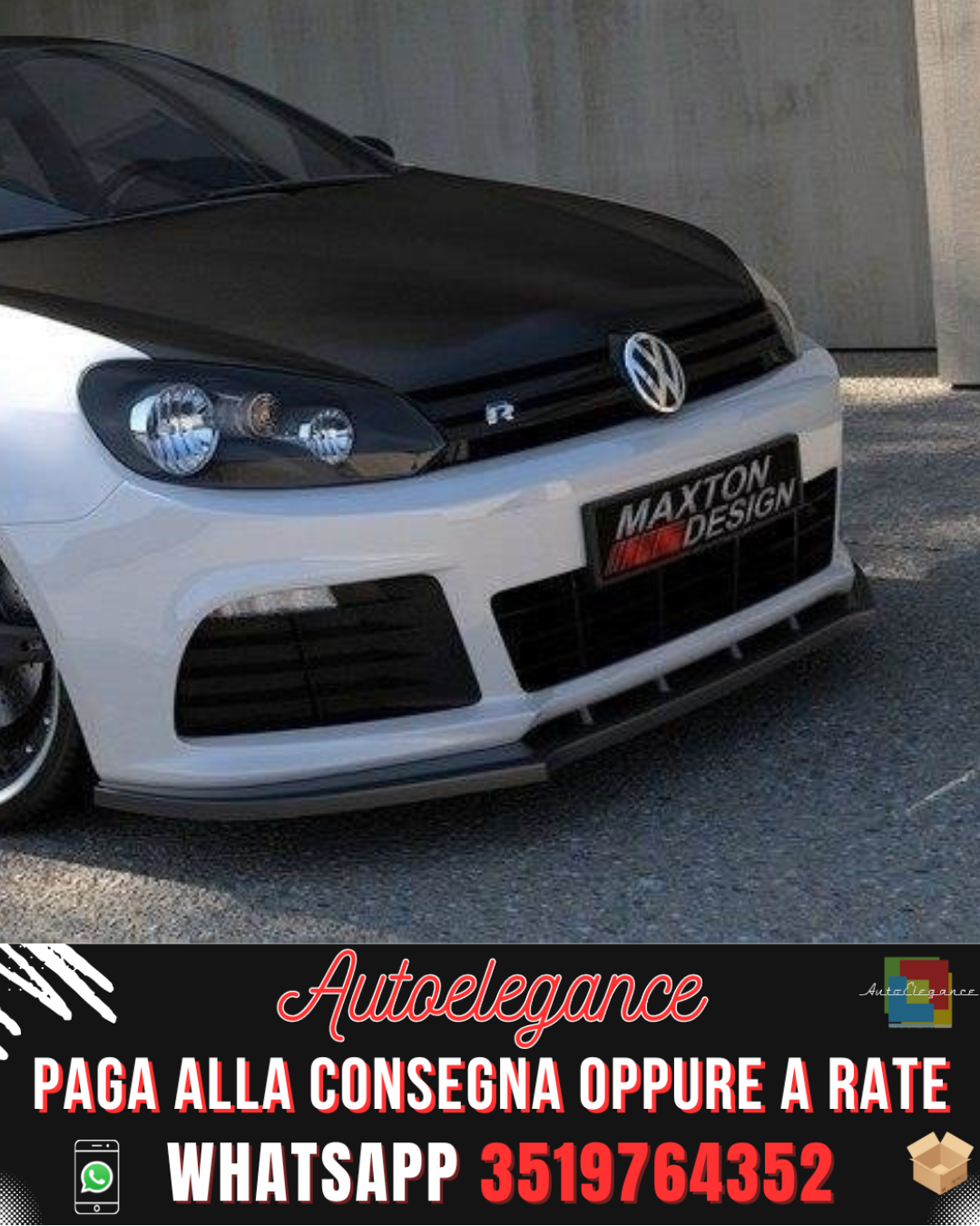 SPLITTER ANTERIORE adatto per VW GOLF VI R