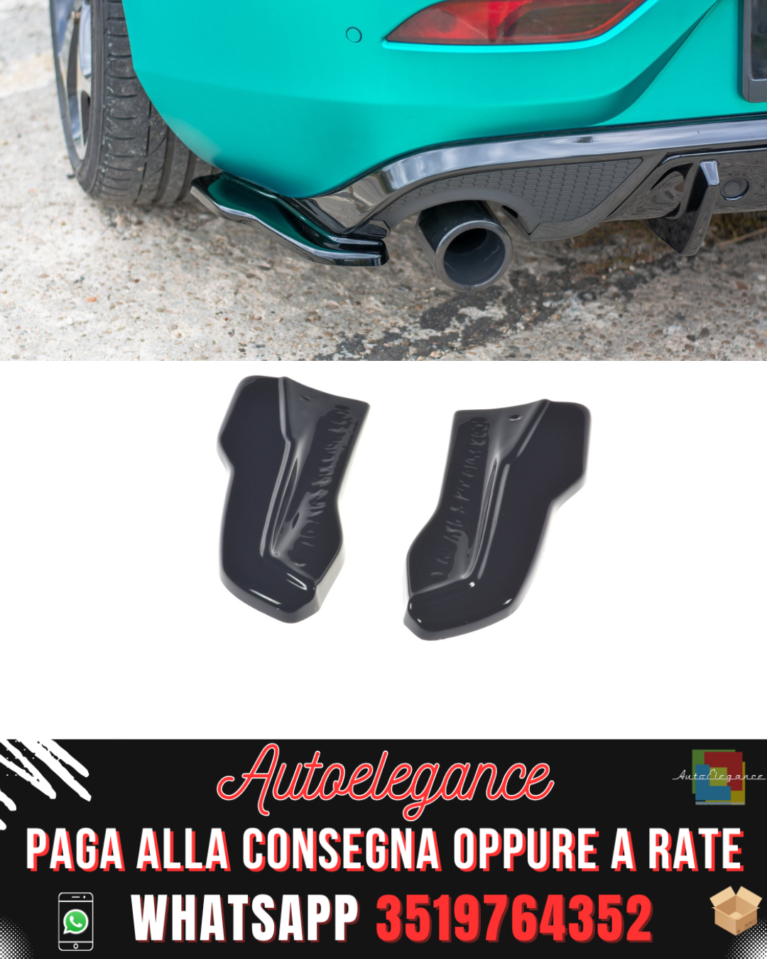 SPLITTER LATERALI POSTERIORI adatto per VOLVO V40 R-DESIGN 2012-2019