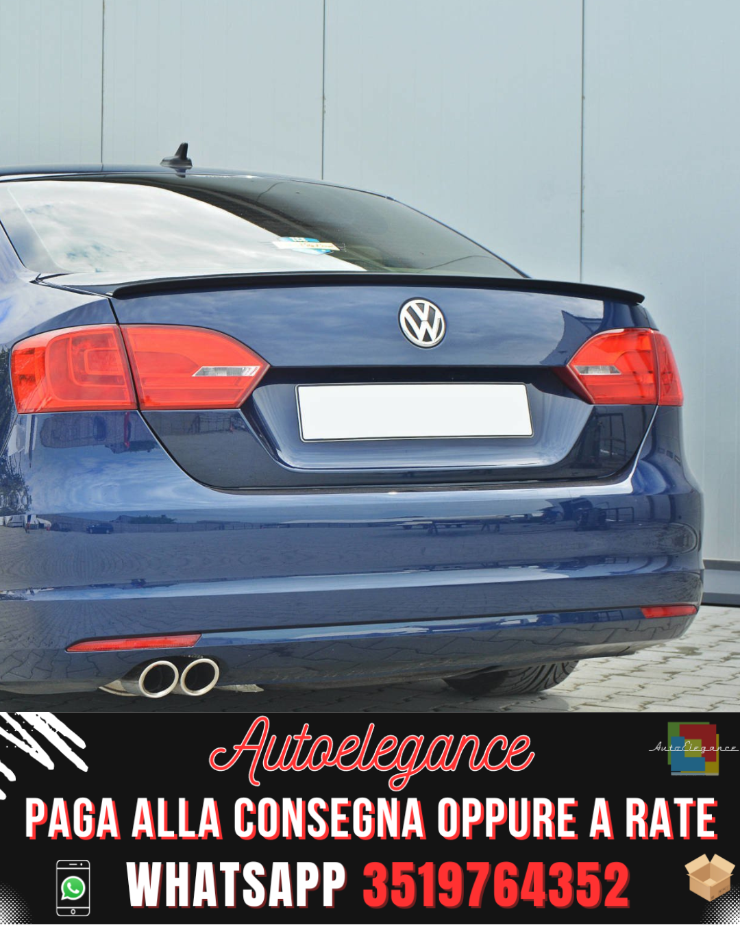 SPOILER adatto per VOLKSWAGEN JETTA MK6 BERLINA PREFAZIONE (2011-2014)