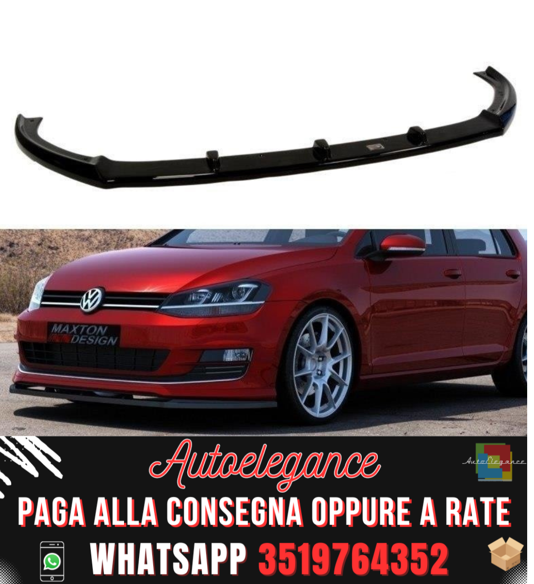 SPLITTER ANTERIORE adatto per VW GOLF VII SPORT PACK