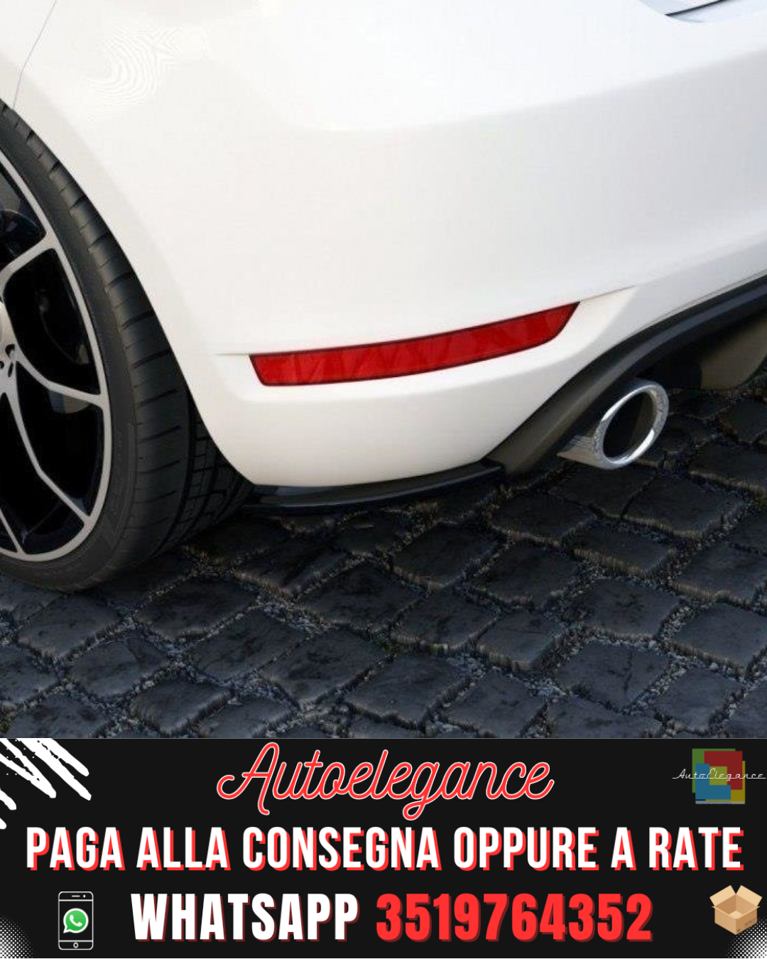 SPLITTER LATERALI POSTERIORI adatti per VW GOLF VI GTI 35TH 2008-2012