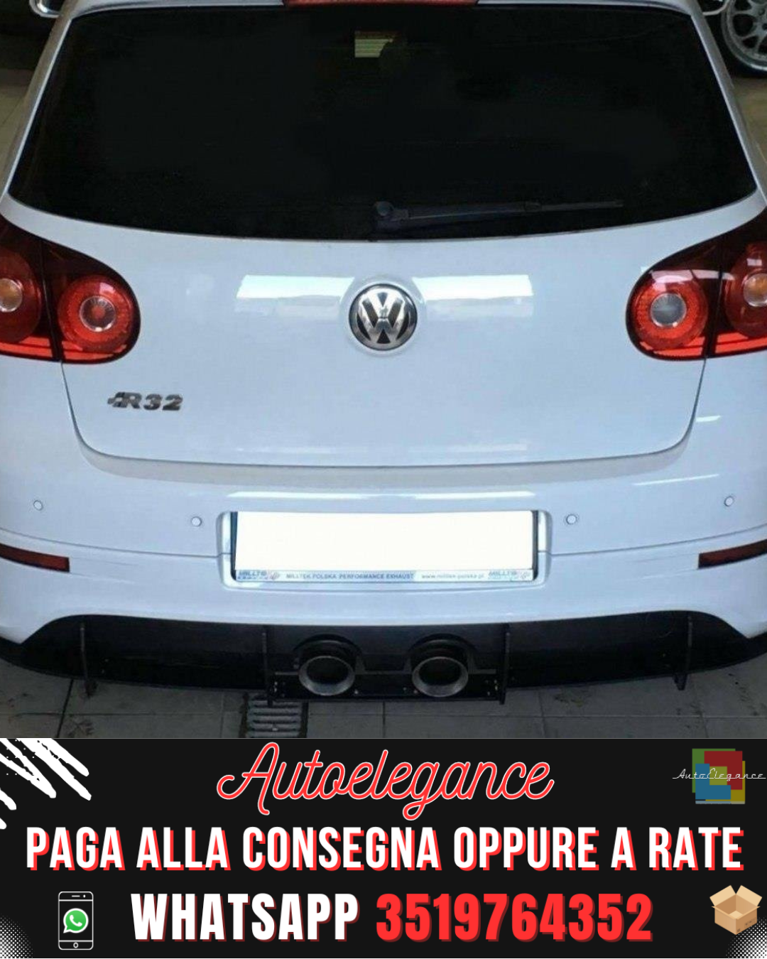 DIFFUSORE POSTERIORE adatto per VW GOLF V R32 2003-2008