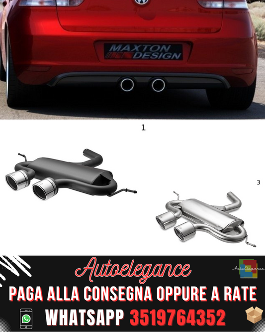 SCARICO SPORTIVO MARMITTA DI SCARICO adatta per VOLKSWAGEN GOLF VI, GOLF V R32, SCIROCCO 3