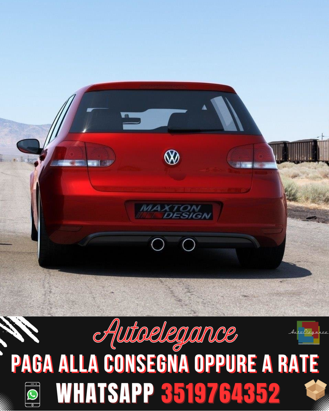 DIFFUSORE POSTERIORE VW GOLF V R32 LOOK PER VW GOLF VI 2008-2012