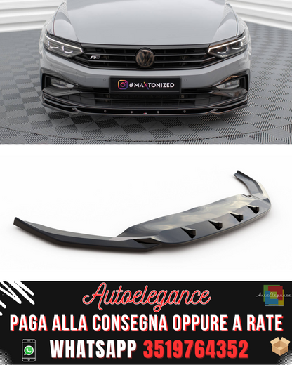 SPLITTER ANTERIORE V.2 adatto per VOLKSWAGEN PASSAT R-LINE B8 FACELIFT 2019-2023